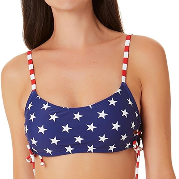 California Waves Blue and White Bikini with Star Pattern - Picture 7 of 9